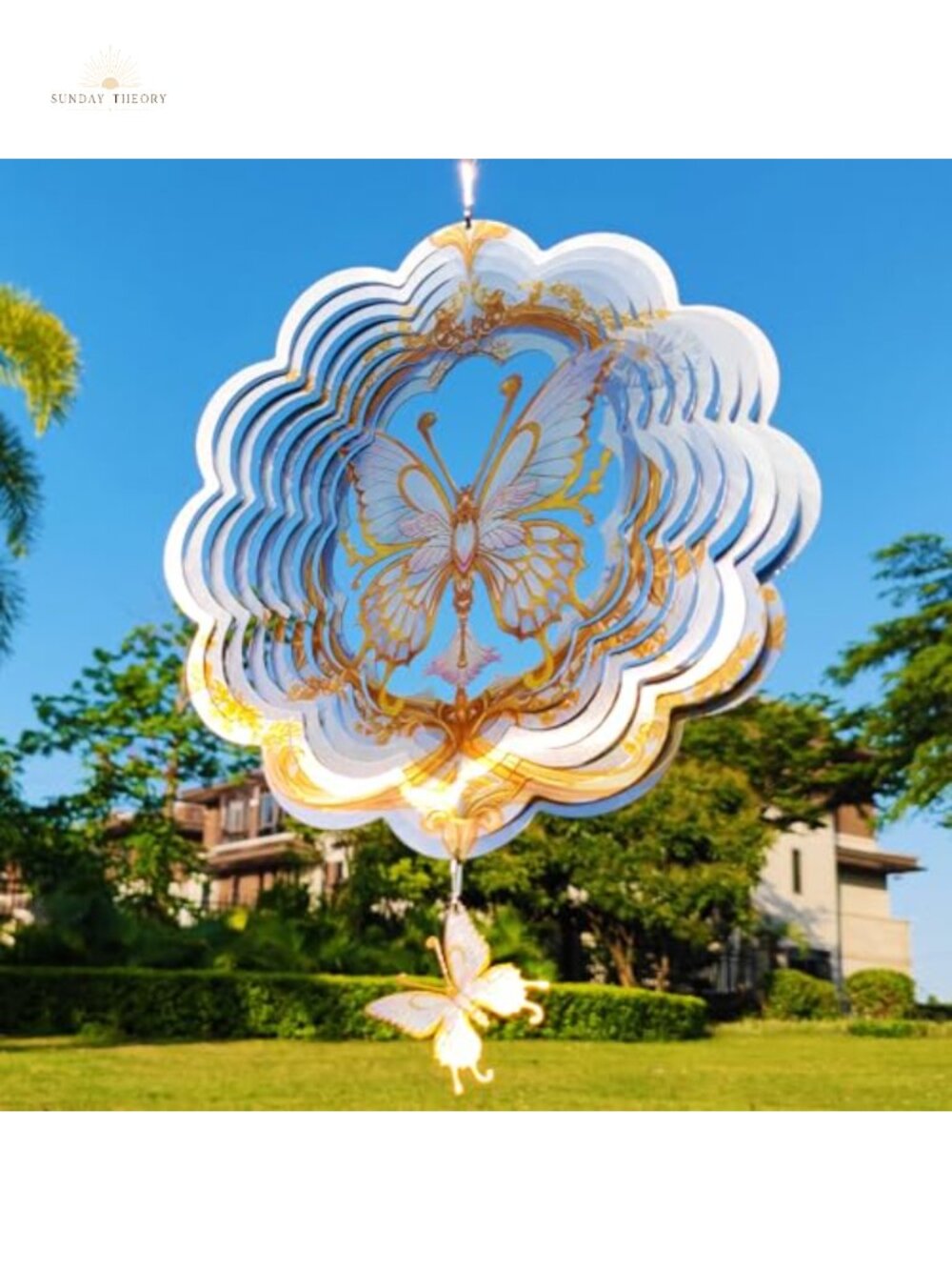 Butterfly Wind Spinner Stainless Steel Outdoor Garden Decor Gift